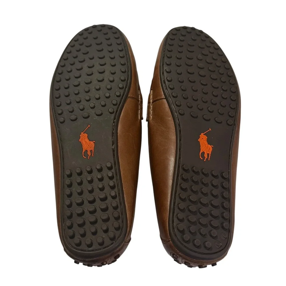 Polo Ralph Lauren Wes Tan Leather Penny Driving Loafers Mens Shoes Size 11D